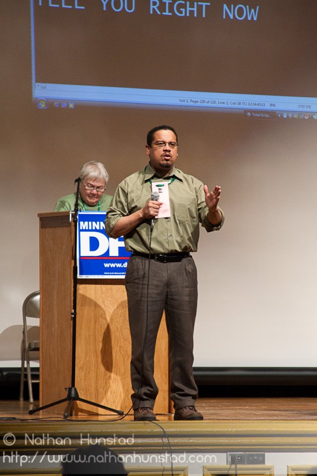 Congressman Keith Ellison talks at the SD59 convention